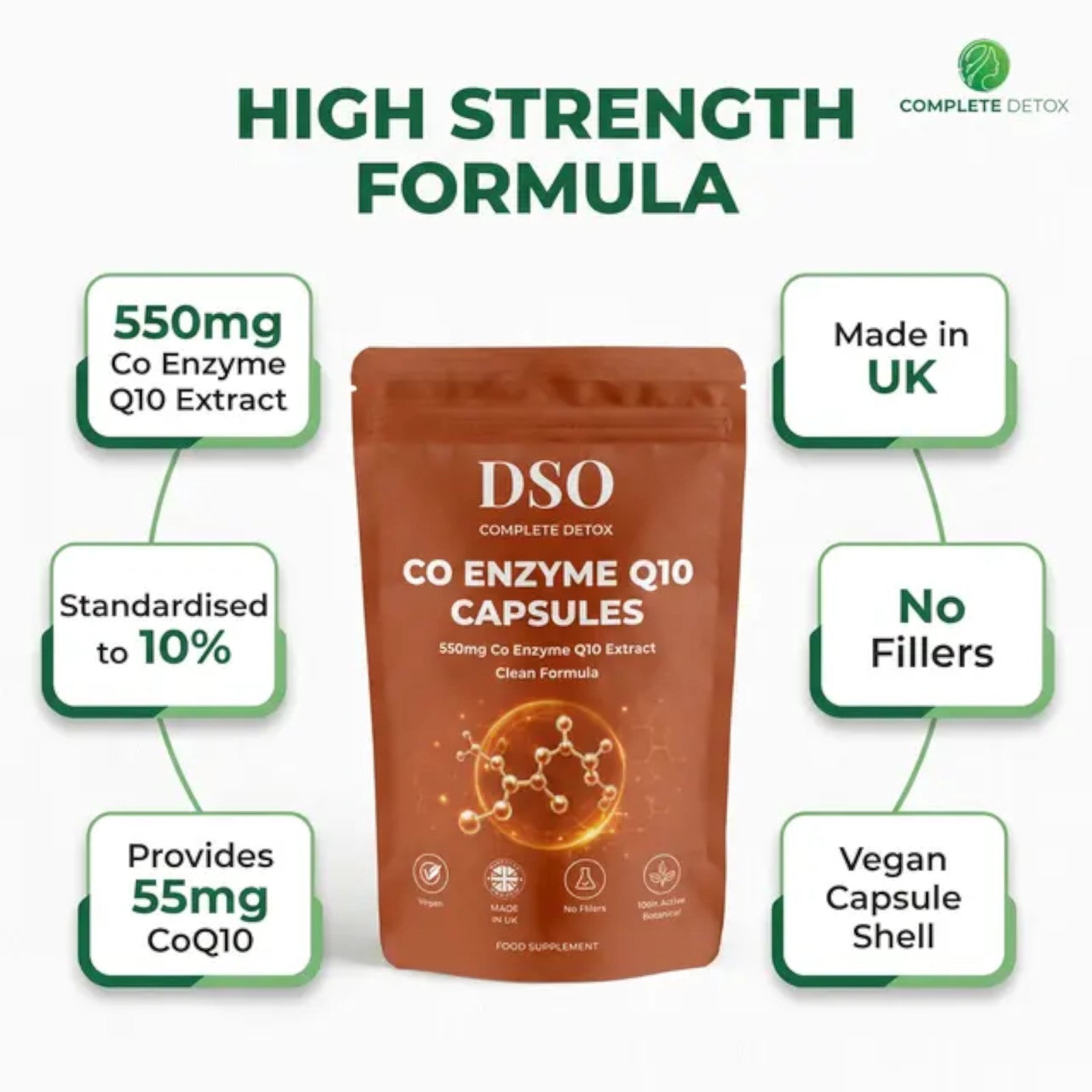 High Absorption CoQ10 Supplement – Co Enzyme Q10 Ubiquinone Capsules