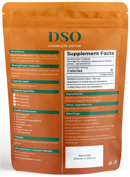 Berberine 15,000mg – Blood Sugar & Metabolism Support Capsules