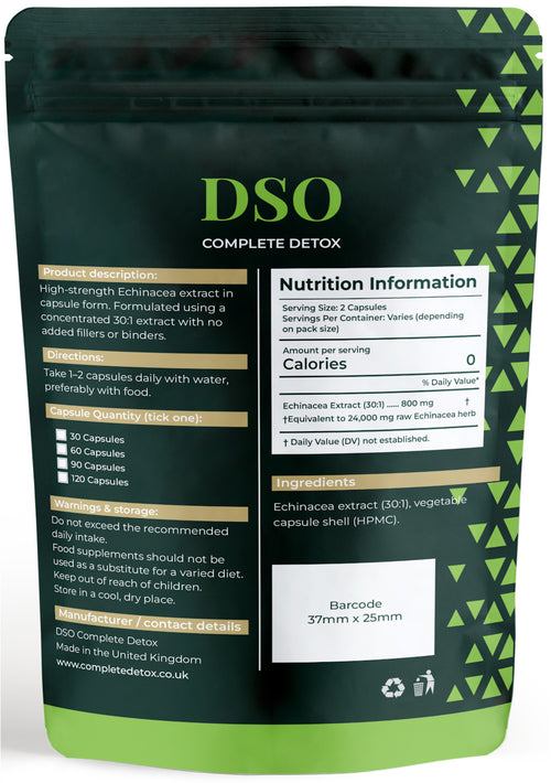 Echinacea 12,000mg 30:1 Extract – High Strength Immune Support Capsules